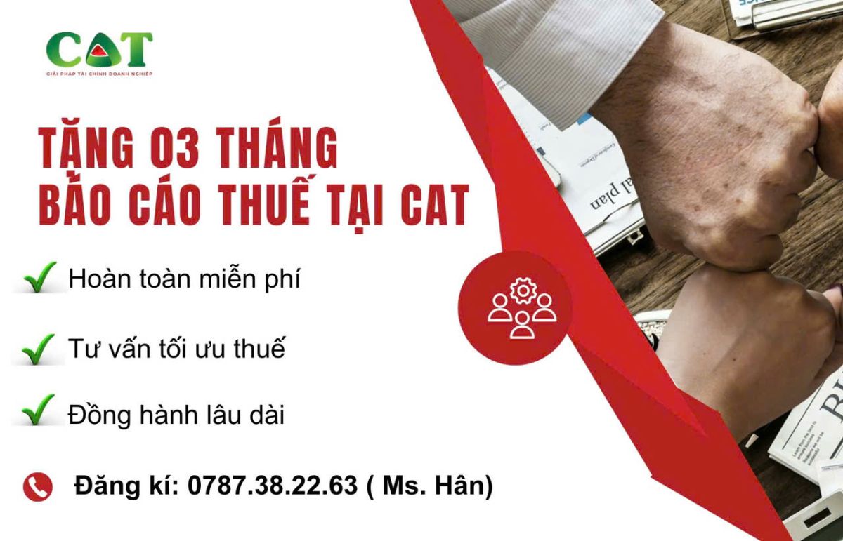 Miễn phí trải nghiệm 3 tháng báo cáo thuế tại CAT